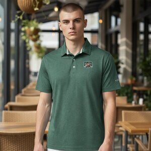 Columbia Golf Ohio Bobcats Polo Shirt Mens 2XL Green Performance